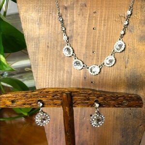 Rhinestone Necklace and Earring Set